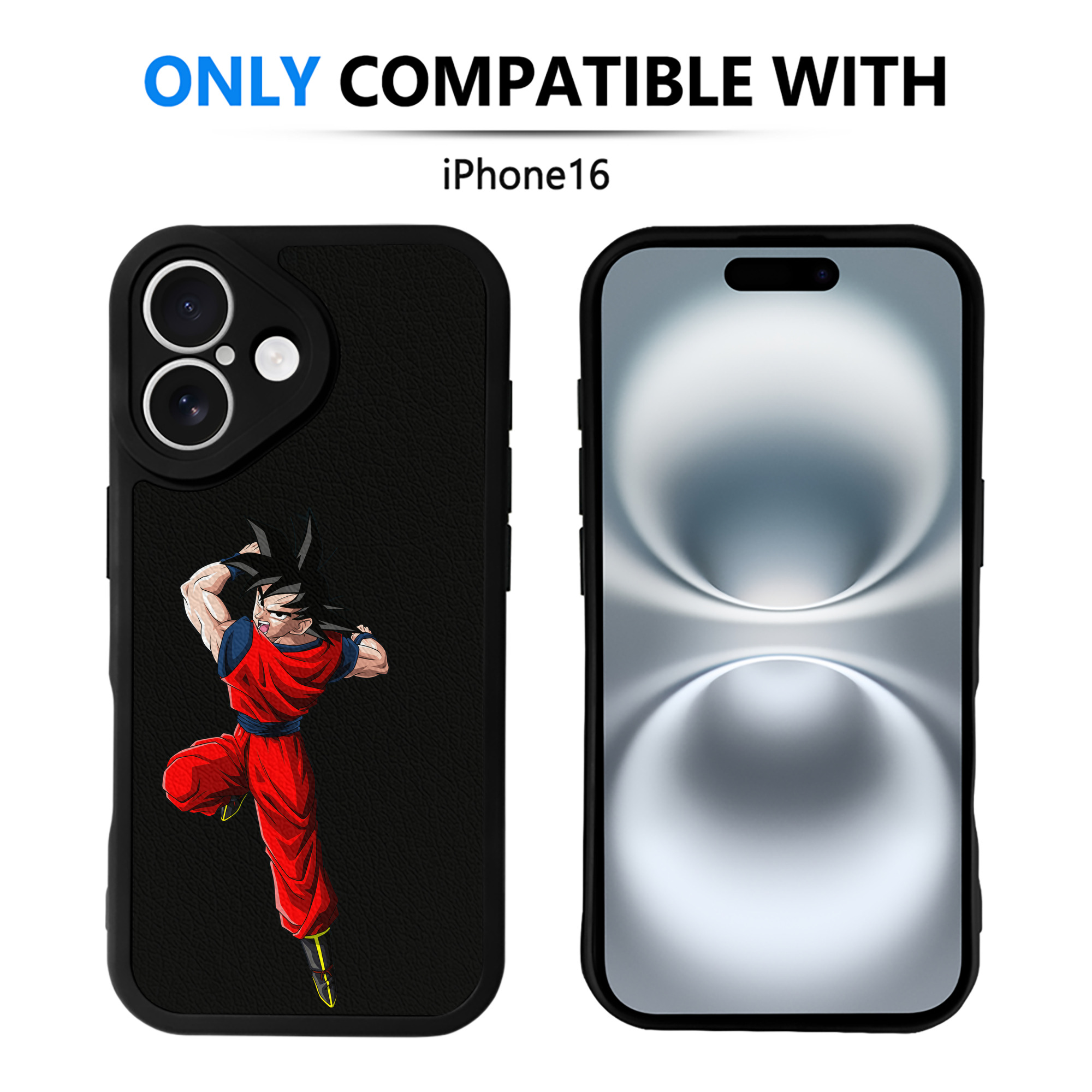 （画像用） ドラゴンボール 孫悟空（そん ごくう）Son Goku カカロット DRAGON BALL Kakarotto 【iPhone 16シリーズ対応】シリコンスマホケース（レザー調） 材質：シリコン